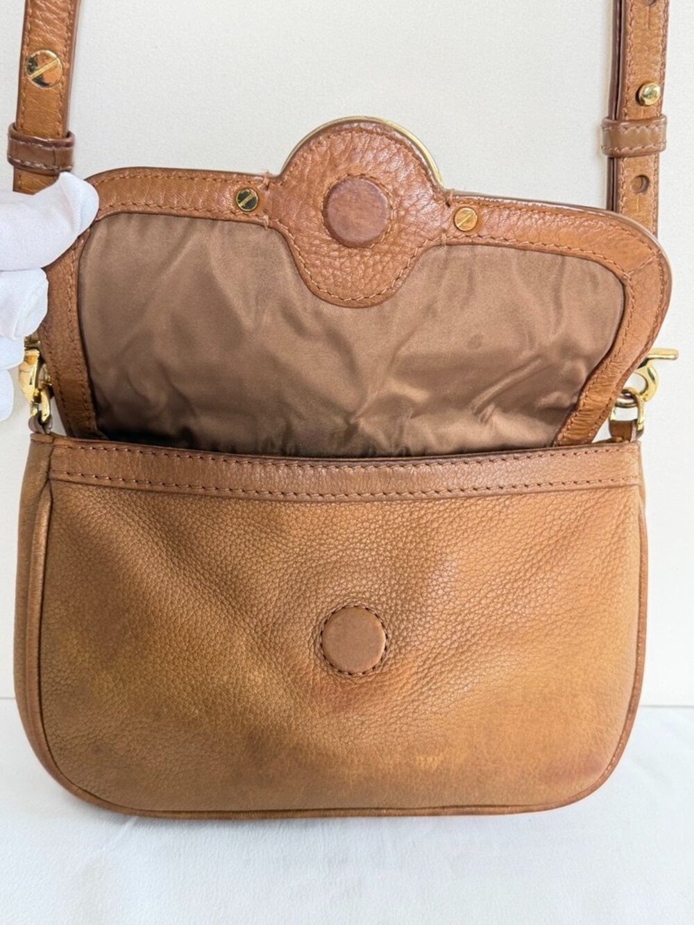 TORY BURCH Amanda Leather Crossbody Bag Brown - Picture 4 of 14
